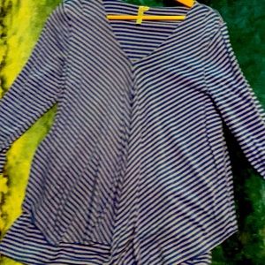 V neck cotton striped top/ tunic